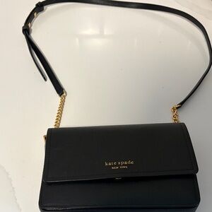 Kate Spade Black Crossbody with Gold Chain
